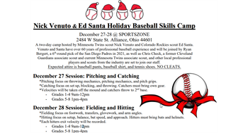 Nick Venuto & Ed Santa Holiday Baseball Skills Camp
